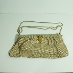 Vintage Glomesh Metallic mesh cream purse.